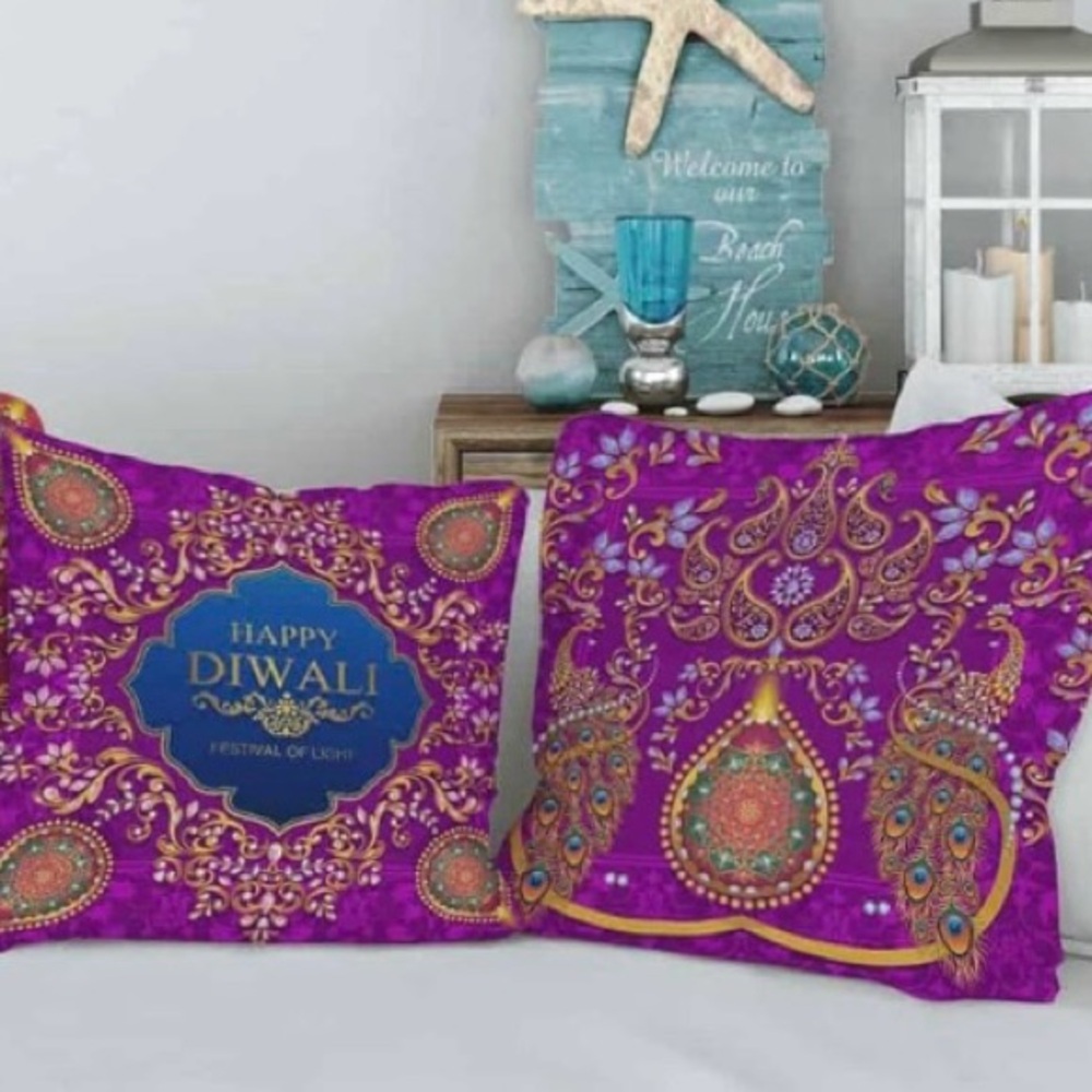 2/$18.00 Diwali Pillow Covers